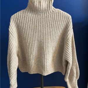 H&M Beige Knit Turtleneck Sweater